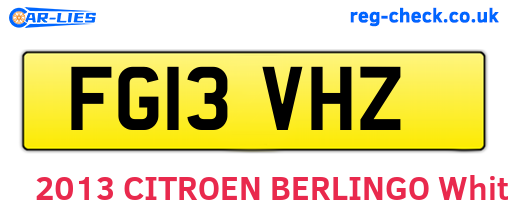 FG13VHZ are the vehicle registration plates.
