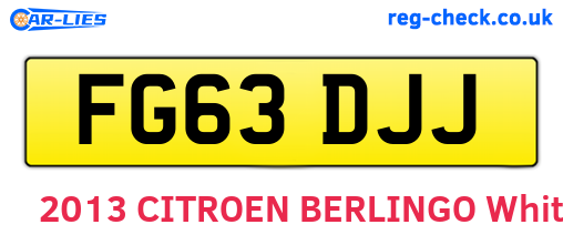 FG63DJJ are the vehicle registration plates.
