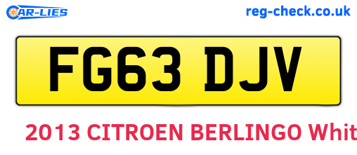 FG63DJV are the vehicle registration plates.