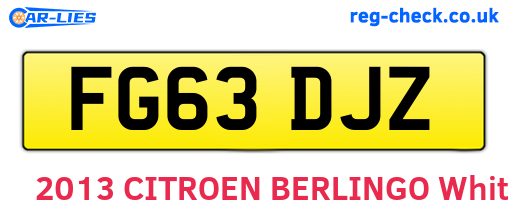 FG63DJZ are the vehicle registration plates.