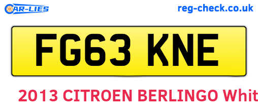 FG63KNE are the vehicle registration plates.