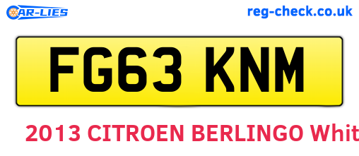 FG63KNM are the vehicle registration plates.