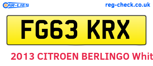FG63KRX are the vehicle registration plates.