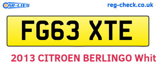 FG63XTE are the vehicle registration plates.