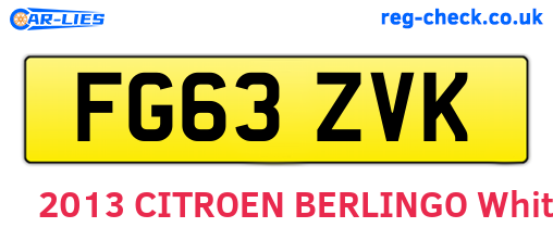 FG63ZVK are the vehicle registration plates.