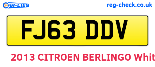 FJ63DDV are the vehicle registration plates.
