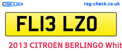 FL13LZO are the vehicle registration plates.