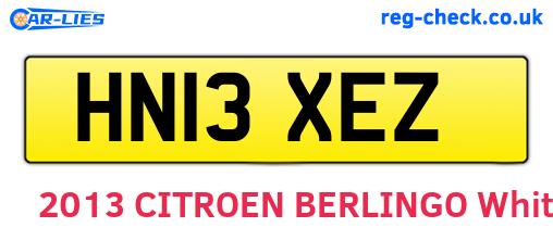 HN13XEZ are the vehicle registration plates.