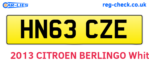 HN63CZE are the vehicle registration plates.