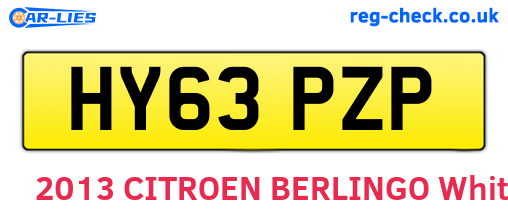 HY63PZP are the vehicle registration plates.