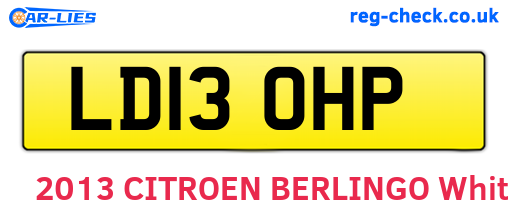 LD13OHP are the vehicle registration plates.