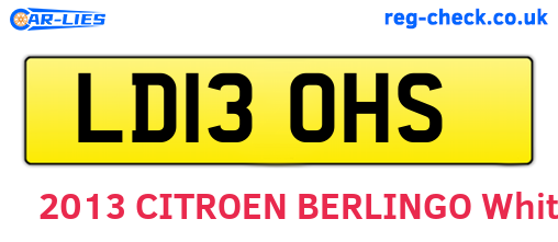 LD13OHS are the vehicle registration plates.