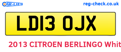 LD13OJX are the vehicle registration plates.