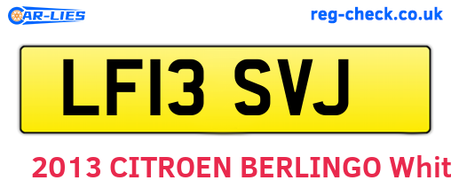 LF13SVJ are the vehicle registration plates.
