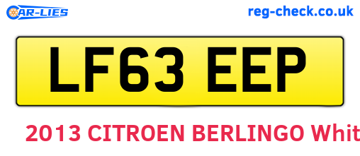 LF63EEP are the vehicle registration plates.