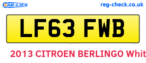 LF63FWB are the vehicle registration plates.