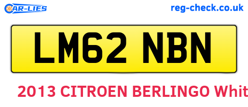 LM62NBN are the vehicle registration plates.