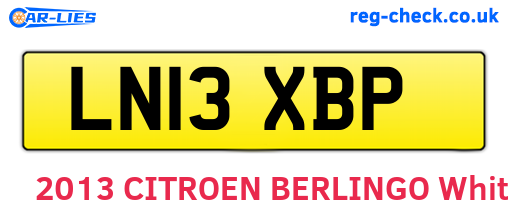 LN13XBP are the vehicle registration plates.