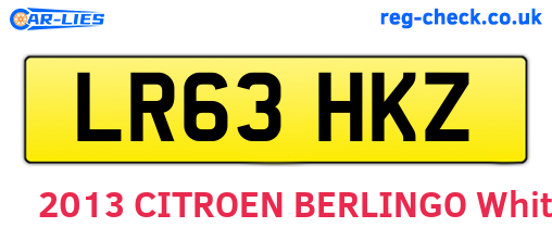 LR63HKZ are the vehicle registration plates.