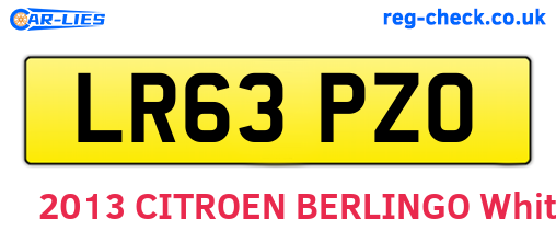 LR63PZO are the vehicle registration plates.