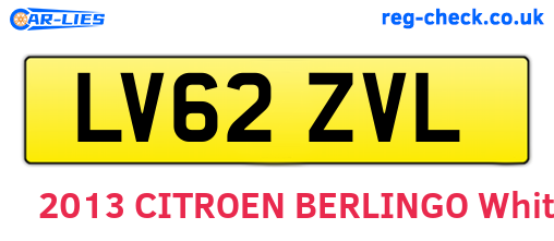 LV62ZVL are the vehicle registration plates.