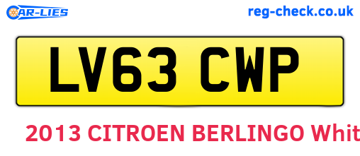 LV63CWP are the vehicle registration plates.