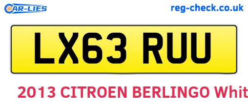 LX63RUU are the vehicle registration plates.