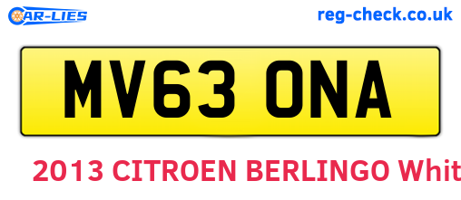 MV63ONA are the vehicle registration plates.