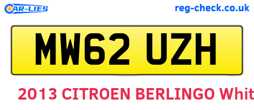 MW62UZH are the vehicle registration plates.