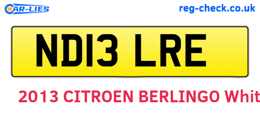 ND13LRE are the vehicle registration plates.
