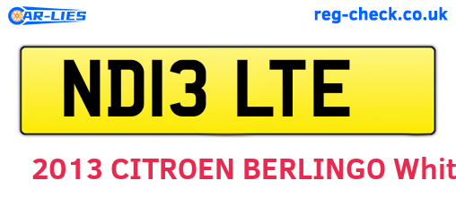 ND13LTE are the vehicle registration plates.