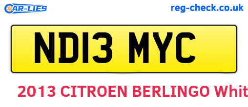 ND13MYC are the vehicle registration plates.