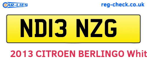 ND13NZG are the vehicle registration plates.