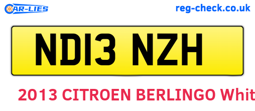 ND13NZH are the vehicle registration plates.