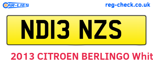 ND13NZS are the vehicle registration plates.
