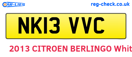 NK13VVC are the vehicle registration plates.