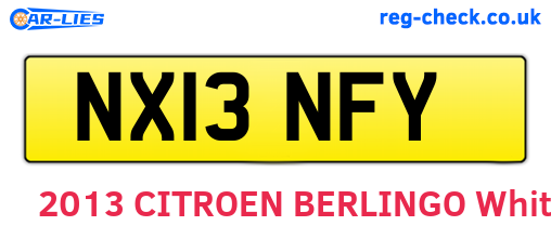 NX13NFY are the vehicle registration plates.