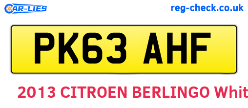 PK63AHF are the vehicle registration plates.