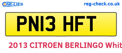 PN13HFT are the vehicle registration plates.