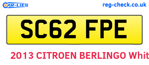 SC62FPE are the vehicle registration plates.