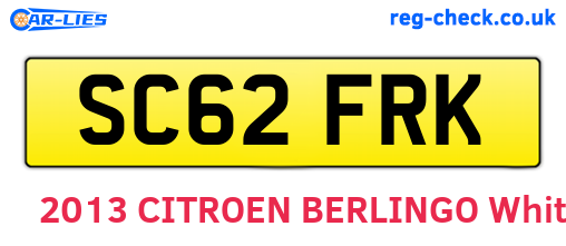 SC62FRK are the vehicle registration plates.