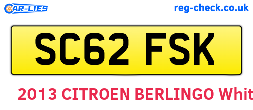 SC62FSK are the vehicle registration plates.