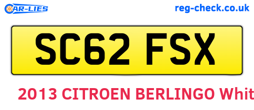 SC62FSX are the vehicle registration plates.