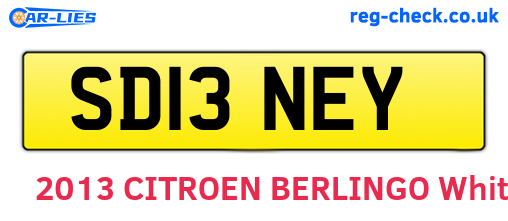 SD13NEY are the vehicle registration plates.