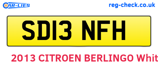 SD13NFH are the vehicle registration plates.