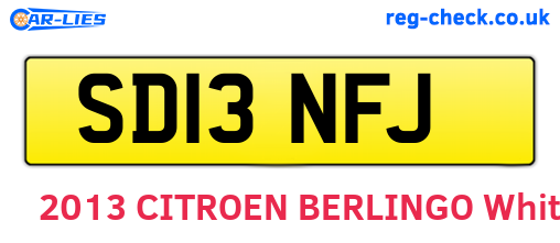 SD13NFJ are the vehicle registration plates.