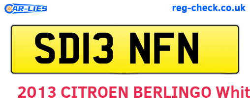 SD13NFN are the vehicle registration plates.