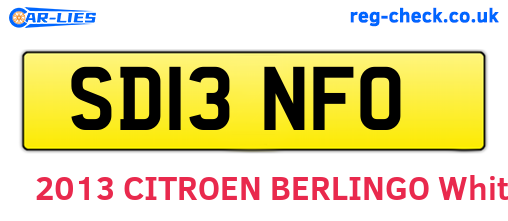 SD13NFO are the vehicle registration plates.