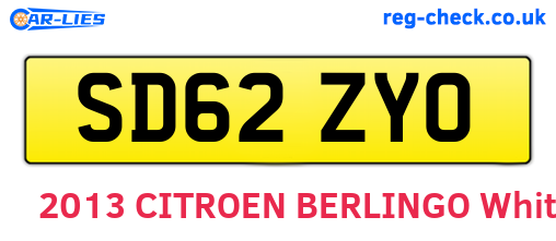 SD62ZYO are the vehicle registration plates.