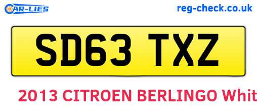 SD63TXZ are the vehicle registration plates.